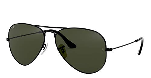 Ray-Ban RB3025 Original Aviator Negro | Gafas Gris-Verde Oscuro | Talla Mediana