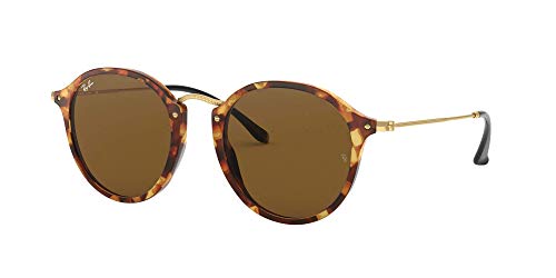 Ray-Ban Round Fleck Gafas De Sol, Marrón (Clásica), 49 para Hombre