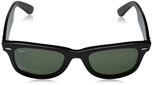 Ray Ban Wayfarer, Gafas de Sol Polarizado Unisex, Negro (Schwarz/Polarized Grün Klassisch 901/58), 50