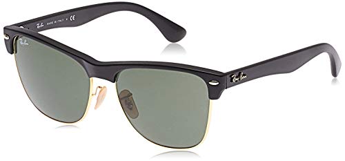 Rayban Clubmaster Oversized, Gafas de Sol para Hombre, Demi Shiny Black/Arista, 57