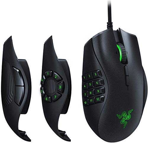 Razer Naga Trinity - Ratón para Juegos MOBA/MMO (3 Placas Laterales Intercambiables, Sensor Óptico de 5G de 16 000 PPP, hasta 19 Botones Programables), Negro