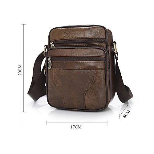 Realmark Bolso Bandolera de Piel auténtica para Hombre, Bolso de Negocios