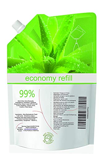 Recarga Ahorro 99% Gel Puro de Aloe Vera 500 ml - recarga económica