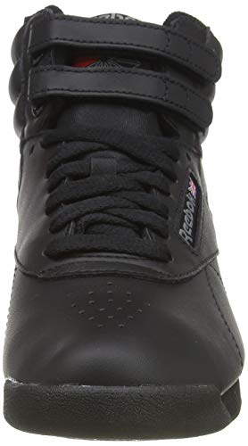 Reebok Freestyle Hi - Zapatillas de cuero para mujer, Negro (Black), 40.5 EU