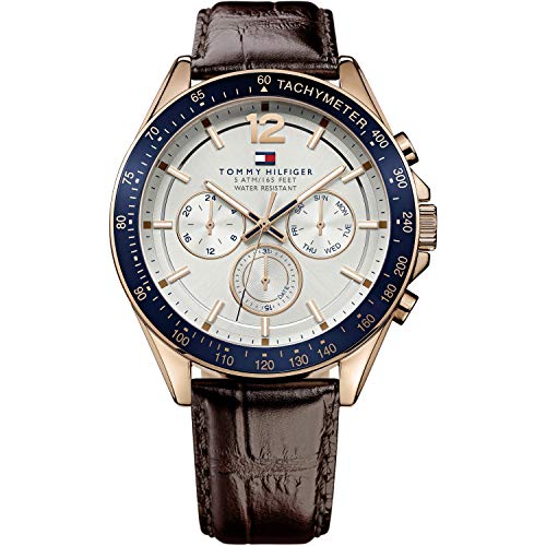 Reloj para hombre Tommy Hilfiger 1791118, mecanismo de cuarzo, diseño con varias esferas, correa de piel.