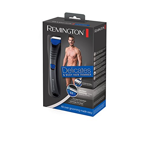 Remington BHT250 Delicates - Afeitadora Corporal, Cuchillas de Acero Inoxidable, Inalámbrica, Uso Seco y Mojado, Negro