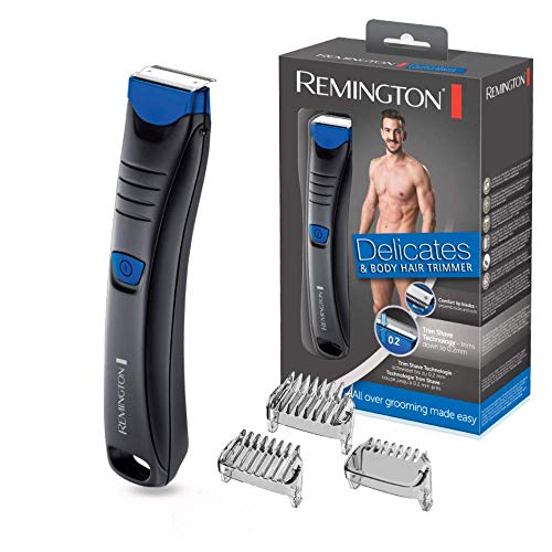 Remington BHT250 Delicates - Afeitadora Corporal, Cuchillas de Acero Inoxidable, Inalámbrica, Uso Seco y Mojado, Negro