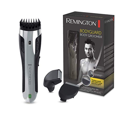 Remington Bodyguard BHT2000A - Afeitadora Corporal, Cuchillas de Titanio, Inalámbrica, Uso Seco y Mojado, Miniafeitadora de Láminas, Plata y Negro