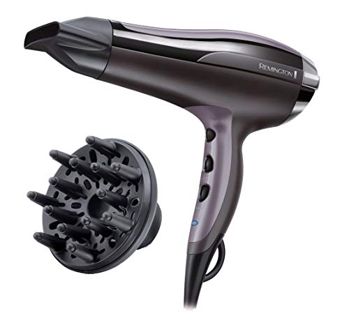 Remington D5220 Pro Air Turbo - Secador de Pelo Iónico, 2400 W, Concentrador y Difusor, Negro