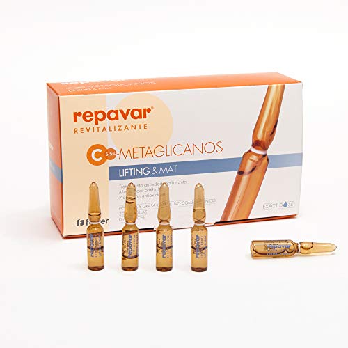 Repavar METAGLICANOS Vitamina C + Serum Facial Antiedad Lifting&Mat 30 Ampollas. Pieles mixtas y grasas