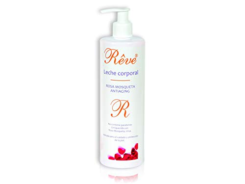 REVE Leche Corporal Rosa Mosqueta, Hidratante, Emoliente y Antiedad con Urea + Glicerina - Cosmética natural sin parabenes 500 ml