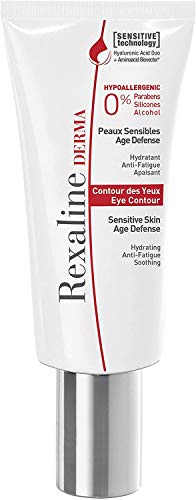 Rexaline - Contorno de ojos - Crema hidratante, antifatiga, calmante - Tratamiento facial dermatológico - Antiarrugas y antiedad - Duo de ácido hialurónico - Piel sensible – Cruelty Free - 15ml