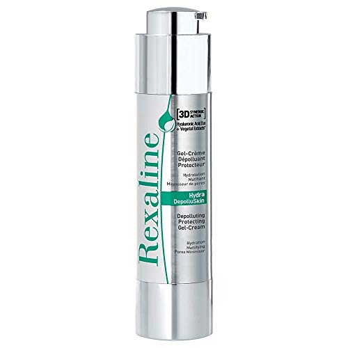 Rexaline - Hydra-Depolluskin - Gel crema protector - Tratamiento facial hidratante - Gel crema antipolución y antioxidante con moringa - Gel antiedad con ácido hialurónico - 50 ml