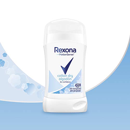 Rexona - Cotton dry algodón, desodorante en barra para mujer, pack de 6 (6 x 40 ml)