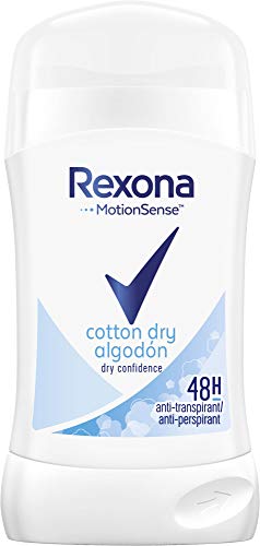 Rexona - Cotton dry algodón, desodorante en barra para mujer, pack de 6 (6 x 40 ml)