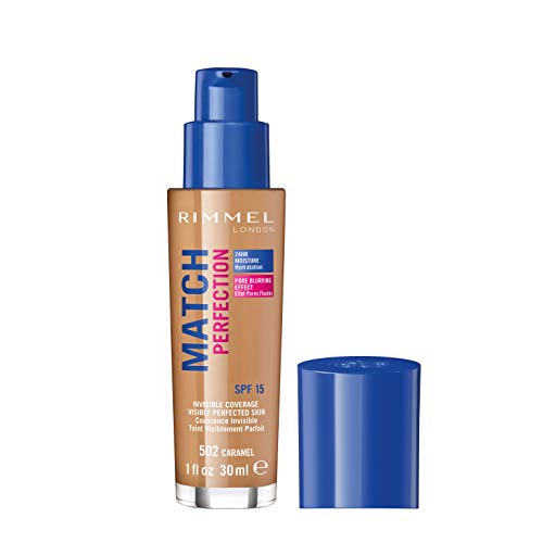 Rimmel London Match Perfection Foundation Base de Maquillaje Tono 502 Caramel - 30 ml