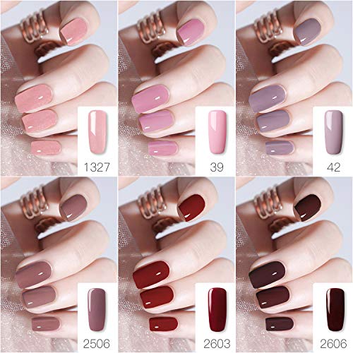 ROSALIDN Esmalte de Uñas, Esmaltes Semipermenentes para Uñas, 6pcs Kit de Uñas de Gel, Soak off Pintauñas de Colores para Manicura 7ml (Set 4)