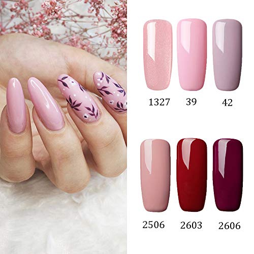 ROSALIDN Esmalte de Uñas, Esmaltes Semipermenentes para Uñas, 6pcs Kit de Uñas de Gel, Soak off Pintauñas de Colores para Manicura 7ml (Set 4)