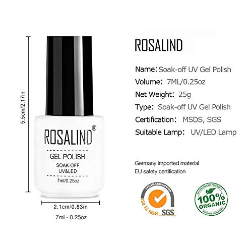 ROSALIND 24PCS/Set esmaltes semipermanente color rojo gel barniz UV LED duradero Esmalte de gel de uñas,7ml …