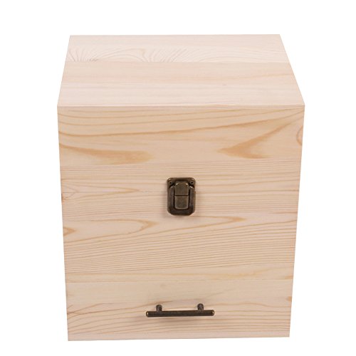 RoseFlower Caja de Almacenaje de Madera de Aceites Esenciales y Aromaterapia, 59 Botellas Aceite Contenedor Cubos de Almacenaje Organizadores para Perfumes, Fragancias, CosméTica, Joyas