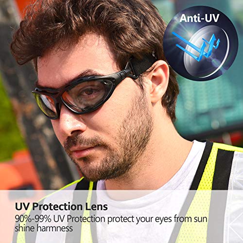 SAFEYEAR Gafas de Seguridad Antiempañamiento -SG002 Gafas Protectoras trabajo Bicicleta con Protección UV laboral laboratorio graduadas conluz nerf antivaho ordenador para cortar cebolla deporte diodo