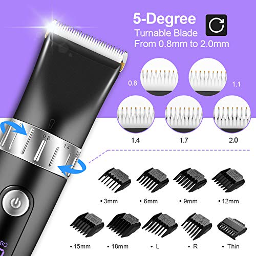 Sailnovo Hair Clipper Trimmer Eléctrico Men Professional Hair Trimmer Kit de cortapelos sin cable a prueba de agua a prueba de agua con pantalla LED USB recargable