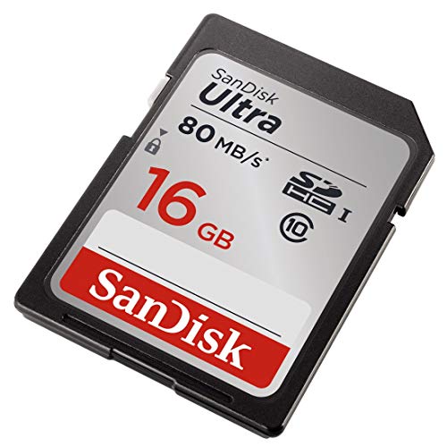 SanDisk SDSDUNC-016G-GN6IN Ultra Tarjeta de Memoria SDHC de 16 GB (hasta 80 MB/s, Clase 10), Color Plata