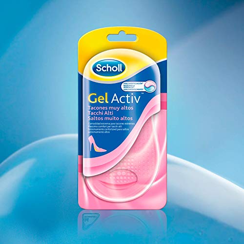 Scholl Gel Activ, pack de 3 plantillas, para tacones muy altos, protector talón y puntos sensibles, para mujer