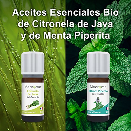 Set de Aceites Esenciales 100% Naturales Bio | Para Humificador Difusor, Aromaterapia | Menta, Lavanda, Eucalipto, Cedro de Atlas, Citronela, Naranja, Limón, Lavandín | Mearome Fabricado en Francia