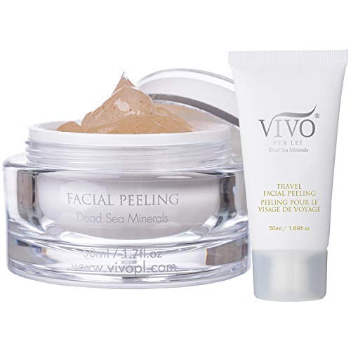 Set para cuidado facial de Vivo Per Lei: crema hidratante de día, crema renovadora celular de noche y peeling facial.