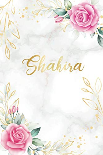 Shakira: Personalisiertes Notizbuch im Blumen Design Tagebuch Journal Dankebuch Notizheft. Individuelles Geschenk für Frauen & Mädchen