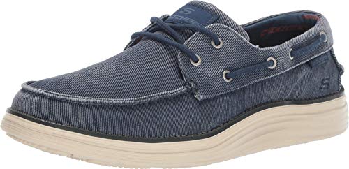 Skechers Status 2.0 Lorano, Náuticos para Hombre, Azul (Navy Canvas Nvy), 41 EU