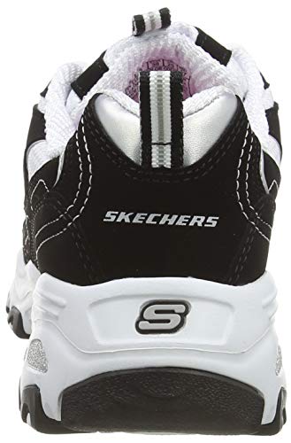 Skechers Women's D'lites-biggest Fan Low-Top Sneakers, Black (bkw), 8 UK