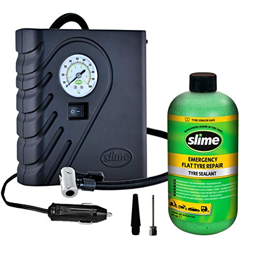 Slime CRK0305-IN Reparación de Pinchazos, Reparación Inteligente, Kit de Emergencia para Neumáticos, Incluye Sellante y Bomba, Apto para Coches y Otros Vehículos de Carretera, Reparación en 15 min