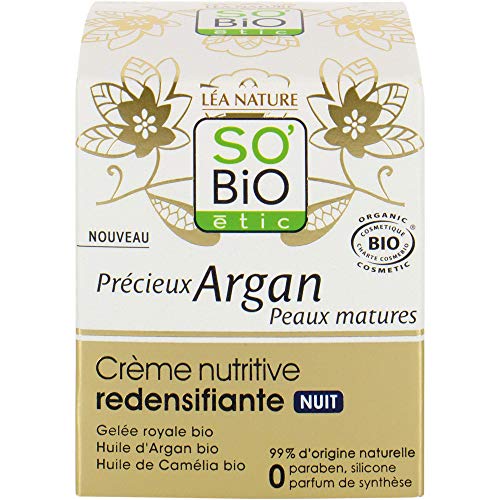 SO'BIO ÉTIC Crème Nutritive Redensifiante Nuit Précieux Argan Peaux Matures