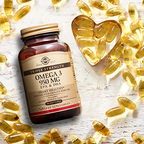 Solgar Omega 3 Triple concentración, Apoyo al Cuidado del Corazón, Aceite de Pescado Concentrado de Aguas Frías que aporta EPA y DHA, 100 Cápsulas