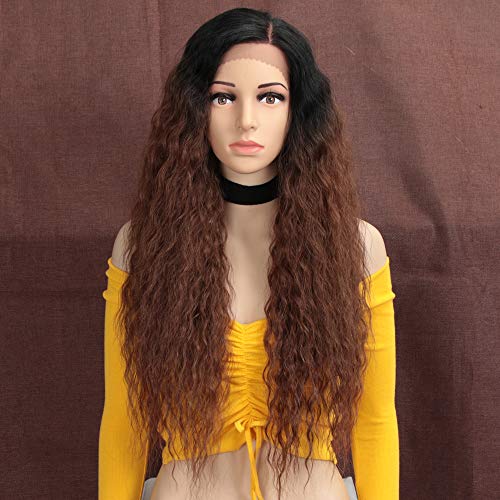 Style Icon Lace Front Wigs Peluca Delantera De Encaje Peluca Sintética Rizada De Encaje De 13x4 Con Pelo De Bebé Peluca De Alta Calidad Para Mujeres Fibra Resistente Al Calor 28”/71cm