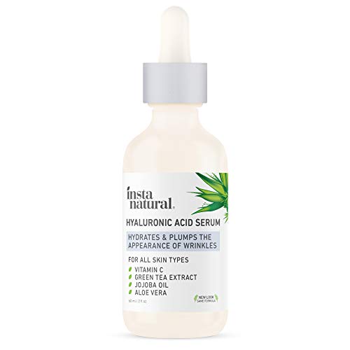 Suero de Ácido Hialurónico InstaNatural para Piel Seca Facial - Con Vit. C, Ingredientes Orgánicos y Puros para Arrugas, Líneas, Bolsas – Avanzado Hidratante Antiedad para Hombres y Mujeres - 60 ml