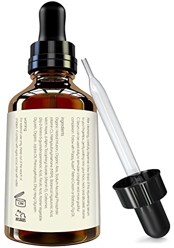 Suero de Vitamina C para Rostro - ENORME 60ml - Vegano, Cruelty-Free, Orgánico - Mejor Suero Natural Vitamina C, con Suero de Ácido Hialurónico, Vitamina E y Aceite de Jojoba