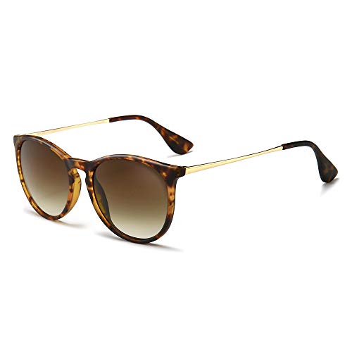 SUNGAIT Clásico Retro Gafas de sol Mujer Hombre Unisex 400 UV Ámbar/Marrón 1567