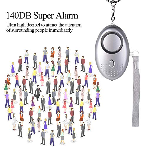 SUNMAY Alarma Personal, 5 Piezas 140DB Alarma Seguridad Autodefensa con Luz LED Llaveros para Mujeres, Niños, Ancianos, Turno nocturno