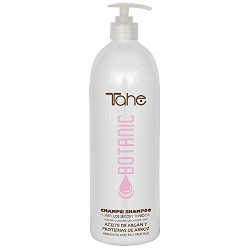 Tahe Botanic Champú Protector de Color para Cabellos Teñidos Y Secos con Aceite de Argán y Proteínas de Arroz, 1000 ml