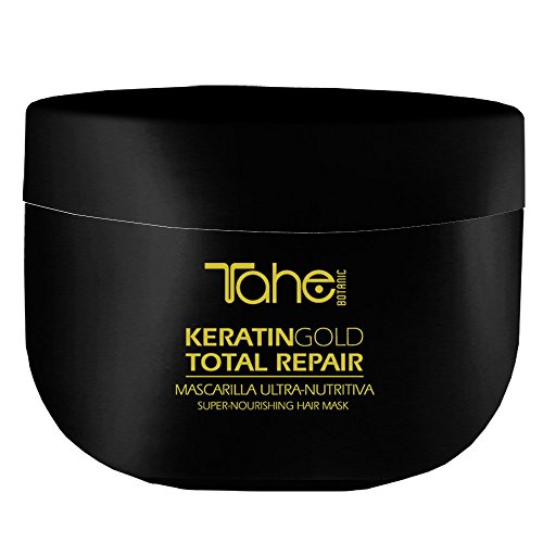 Tahe Botanic Mascarilla Total Repair Ultra-nutritiva/Mascarilla para el Pelo/Mascarilla para el Cabello con Keratina, Oro Líquido y Aceite de Argán, 300 ml