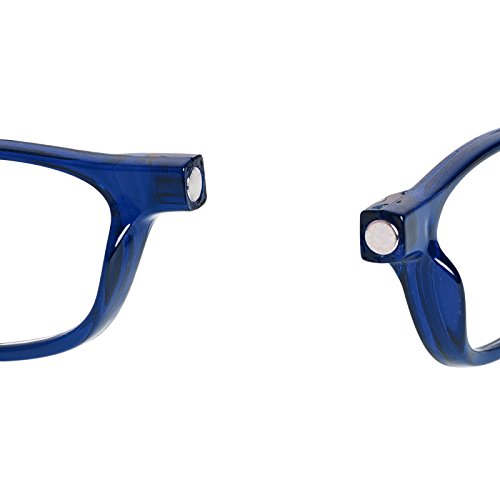 TBOC Gafas de Lectura Presbicia Vista Cansada – Montura Azul Graduadas +1.50 Dioptrías Hombre Mujer Regulables Imantadas Magnéticas Plegables Lentes Aumento Leer Ver Cerca Cuello Cierre Imán