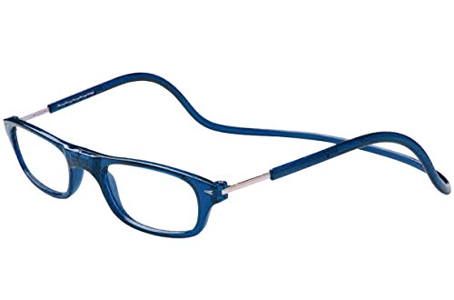 TBOC Gafas de Lectura Presbicia Vista Cansada – Montura Azul Graduadas +1.50 Dioptrías Hombre Mujer Regulables Imantadas Magnéticas Plegables Lentes Aumento Leer Ver Cerca Cuello Cierre Imán