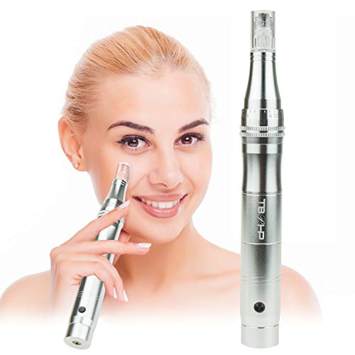 TBPHP Dermapen Eléctrico dermatológicamente Masaje Roller Micro agujas Pen 0.25 mm de Celulitis 2.0 mm anti-arrugas acné Cicatrices incl. 2 cabezales de aguja (ranura del tornillo)