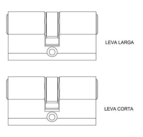 TESA 3019000 Cilindro Seguridad T70 30x30 Latonado Leva Larga, 30x30 mm