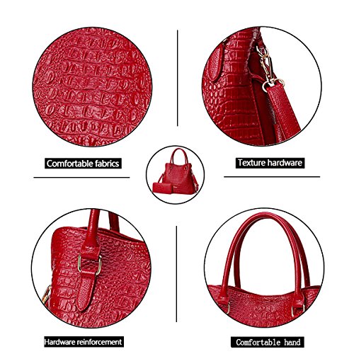 Tisdaini Bolsos de Mano Mujer Vintage PU cocodrilo Moda Bolsos Bandolera Bolsos Totes