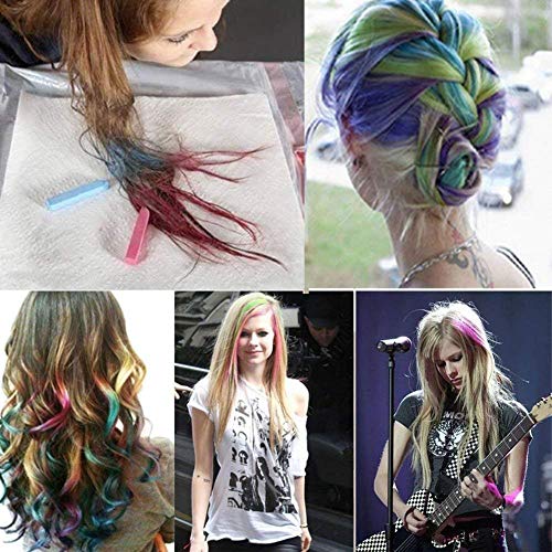 tiza de pelo color temporal del pelo, no tóxicas,Geniales para disfraces, trajes para representaciones y crear looks modernos,12 plumas de tiza coloridas