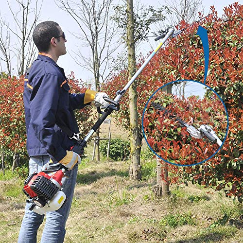 Todeco - Herramienta Múltiple de Gasolina, Herramienta de Jardín Multifunción, Naranja, 5 en 1, Desplazamiento del motor: 52 cm³, Función: Cortadora de hierbajos